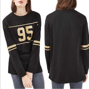Gold Glitter 95 Oversized Long Sleeve Tee